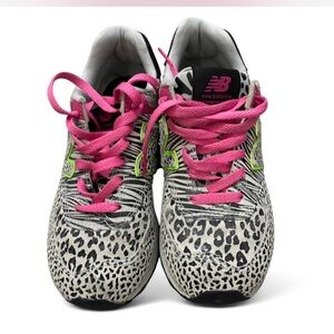 New Balance Animal Print Sneakers with Pink Accents